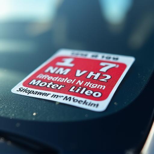 A close-up of the official Swiss motorway vignette sticker on a car windshield.